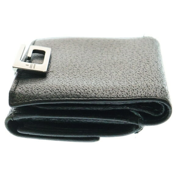 Gucci GG Clip Leather Compact Wallet Bi fold Black - Picture 3 of 6